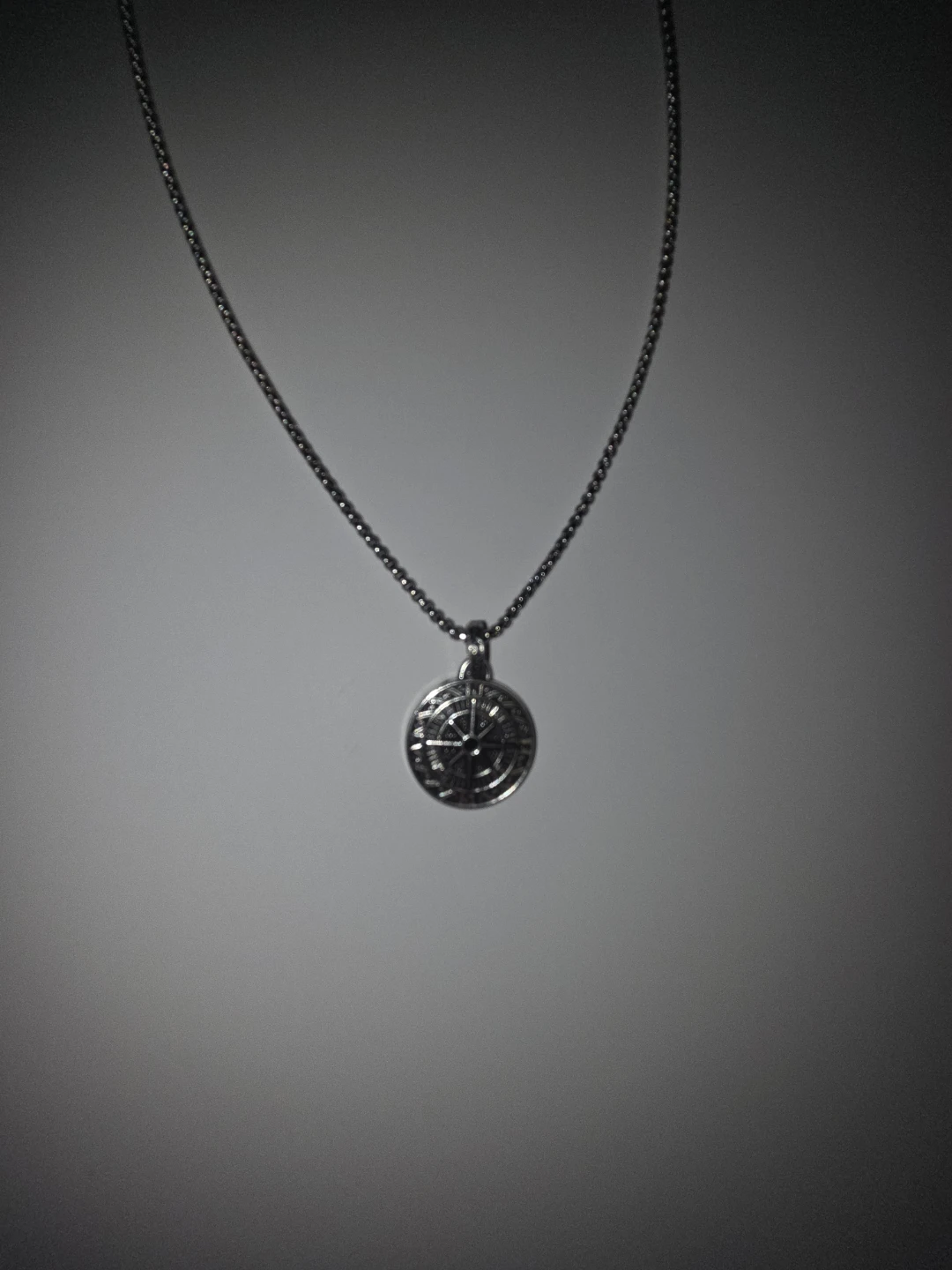 Silver Compass Pendant Necklace