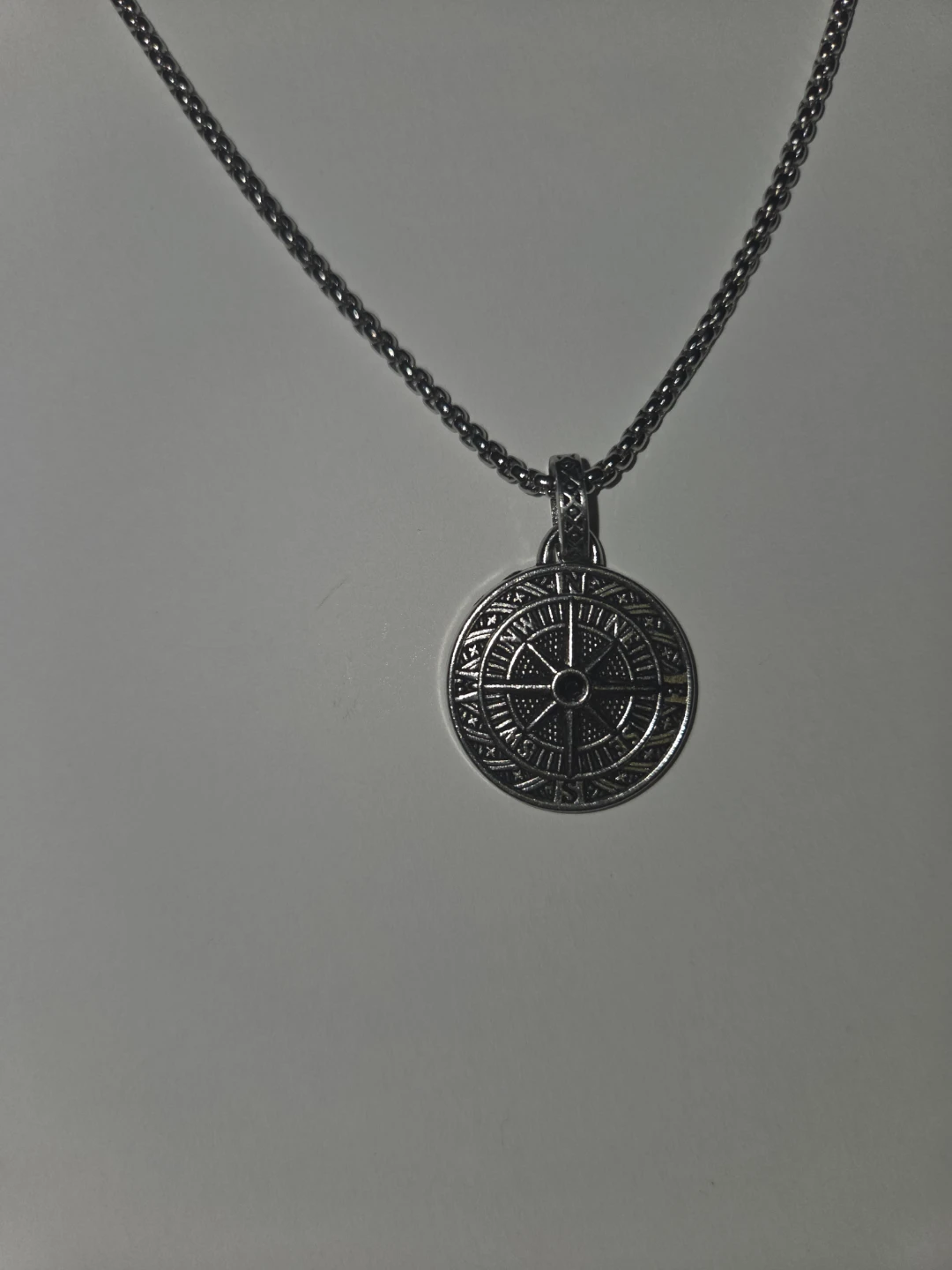 Silver Compass Pendant Necklace - photo 2