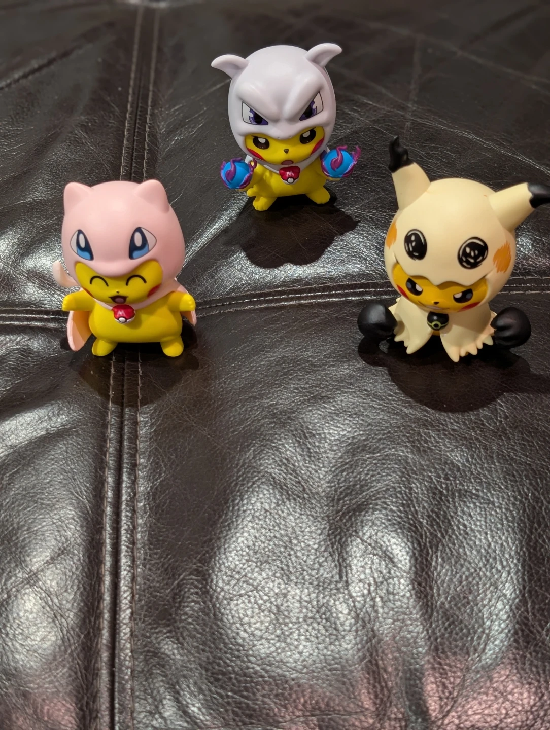 3 Pokemon Figures  3" Pikachu Poncho - Mew, Mimikyu, and Cubone