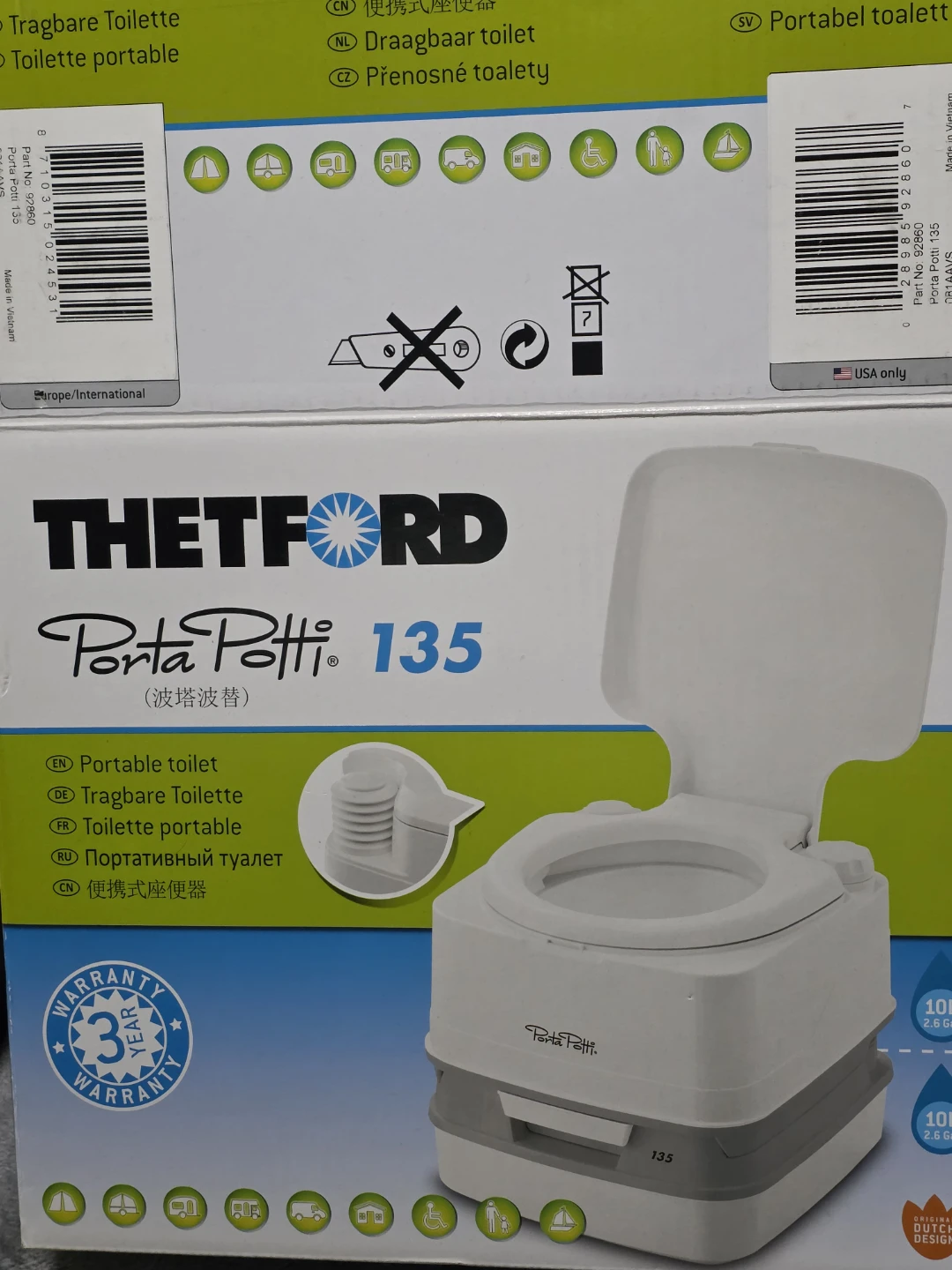 Thetford Porta Potti 135 Portable Toilet