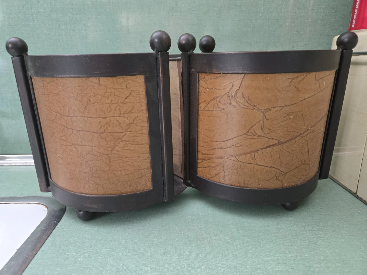 Vintage Double Tea Light Candle Holder with Vellum Shades