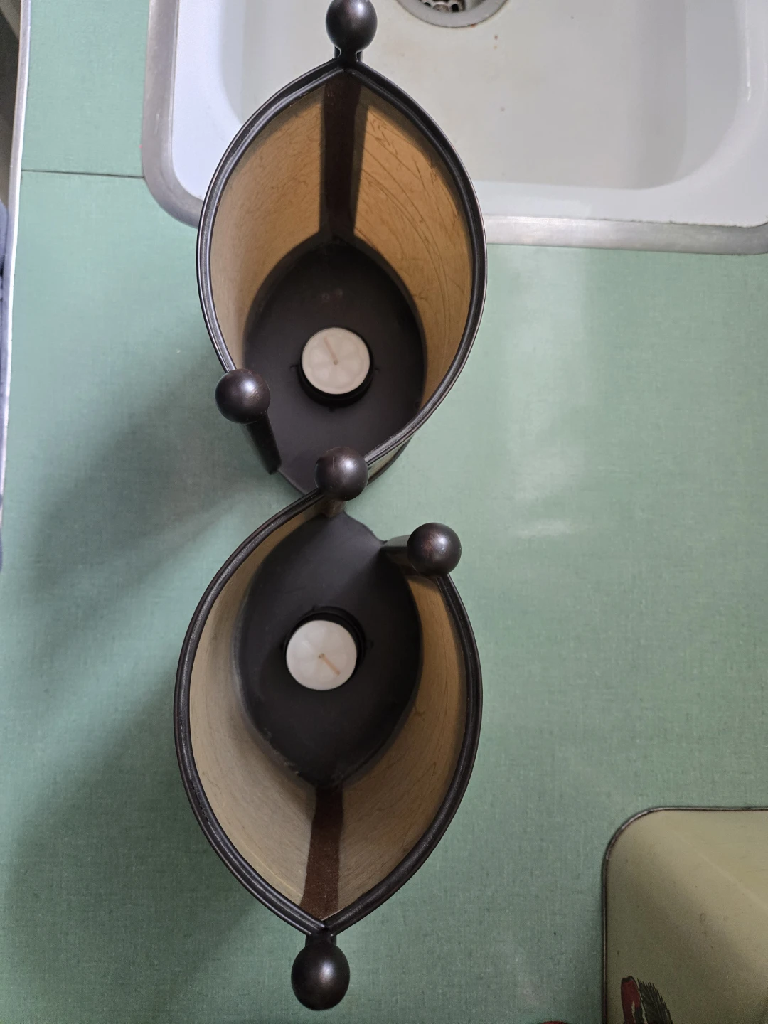 Vintage Double Tea Light Candle Holder with Vellum Shades - photo 5