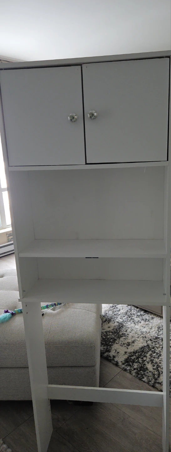 White Storage Tower with Cabinet
