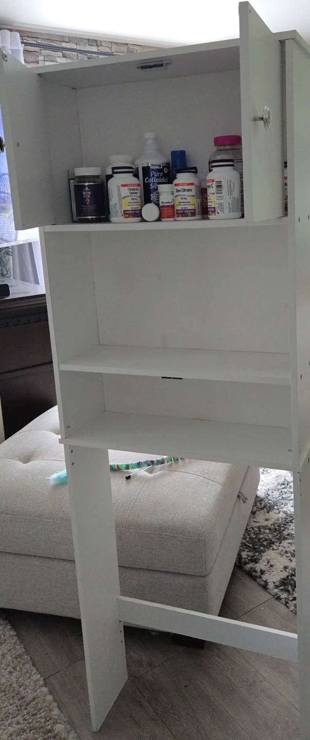 White Storage Tower with Cabinet - photo 2