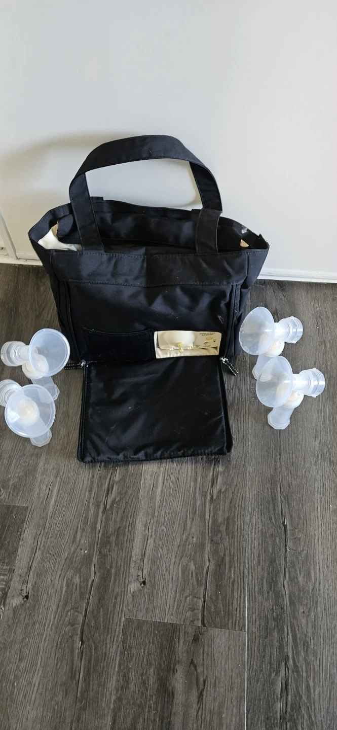 Black Breast Pump Bag with Parts - photo 2