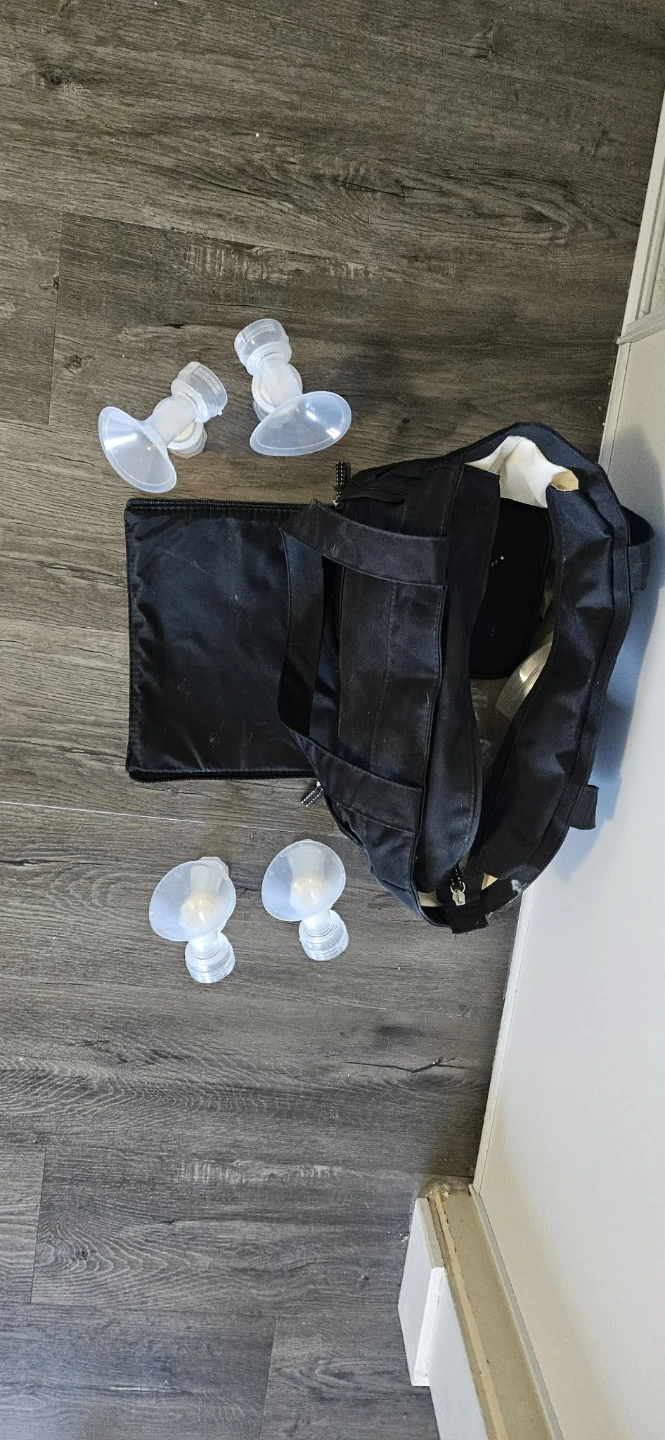 Black Breast Pump Bag with Parts - photo 3