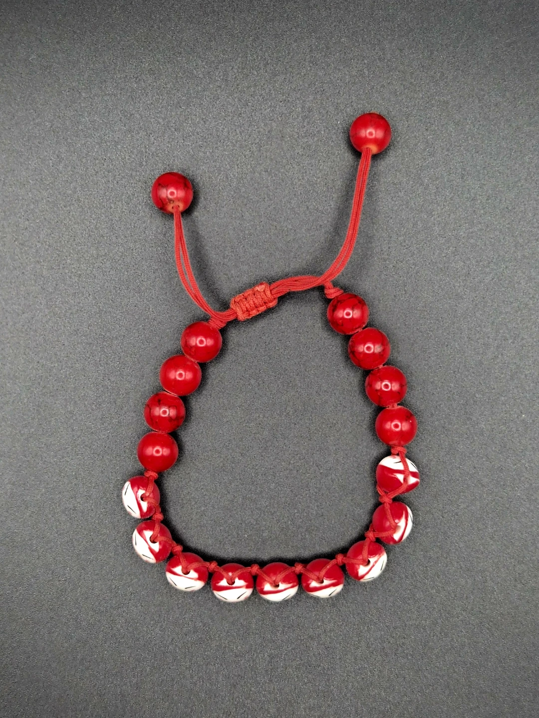 🏆 Red Beaded Maneki Neko Bracelet - photo 2