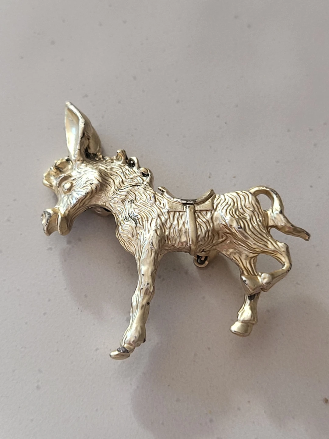 Gold Tone Donkey Brooch