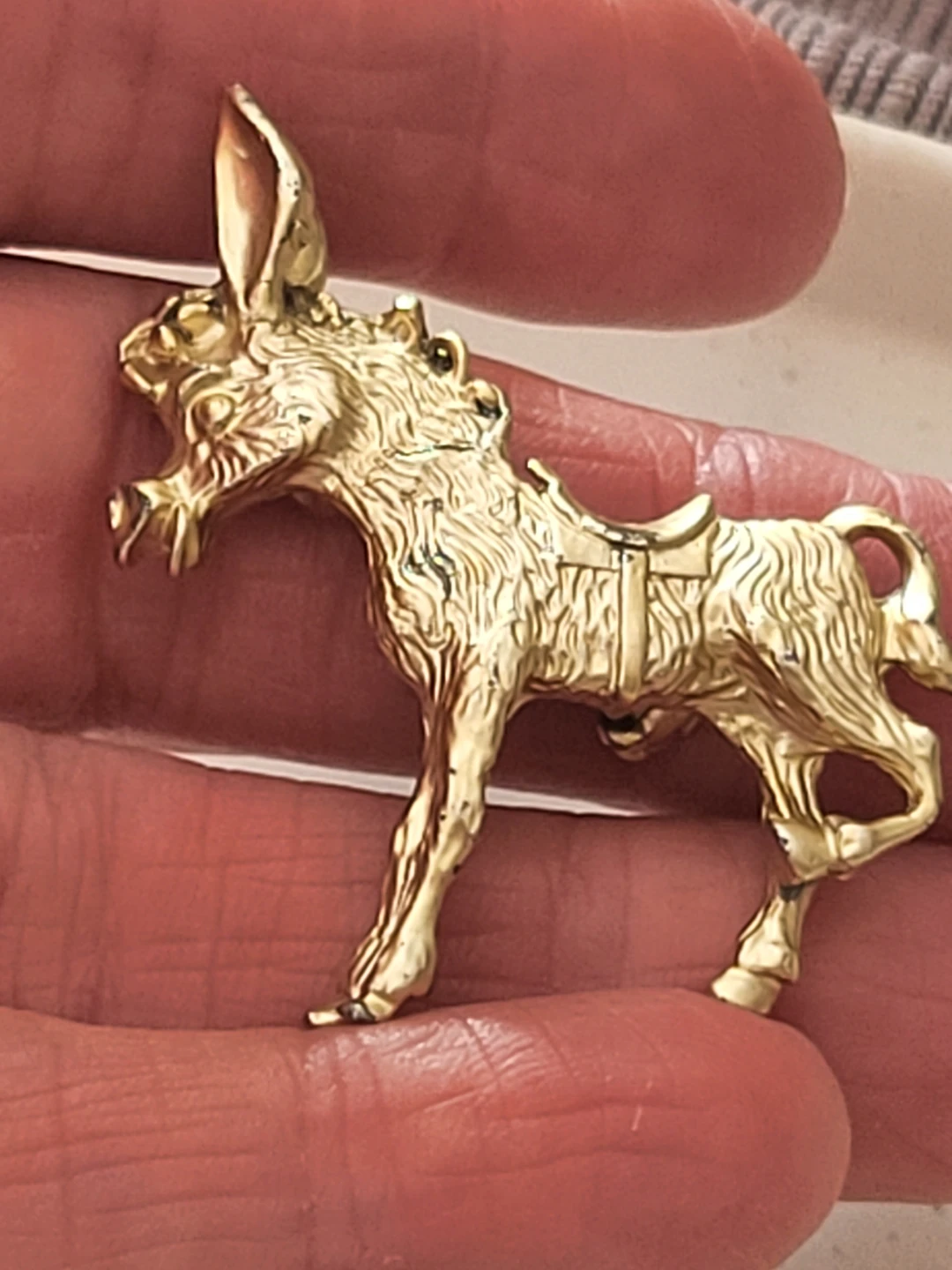 Gold Tone Donkey Brooch - photo 3