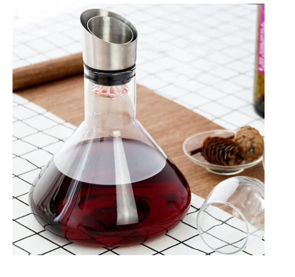 Glass Wine Decanter Wine Carafe: Wine Drink Accessories - photo 2