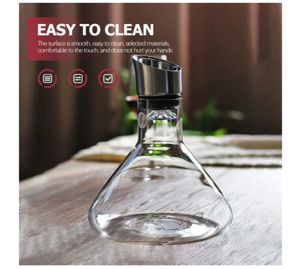 Glass Wine Decanter Wine Carafe: Wine Drink Accessories - photo 3