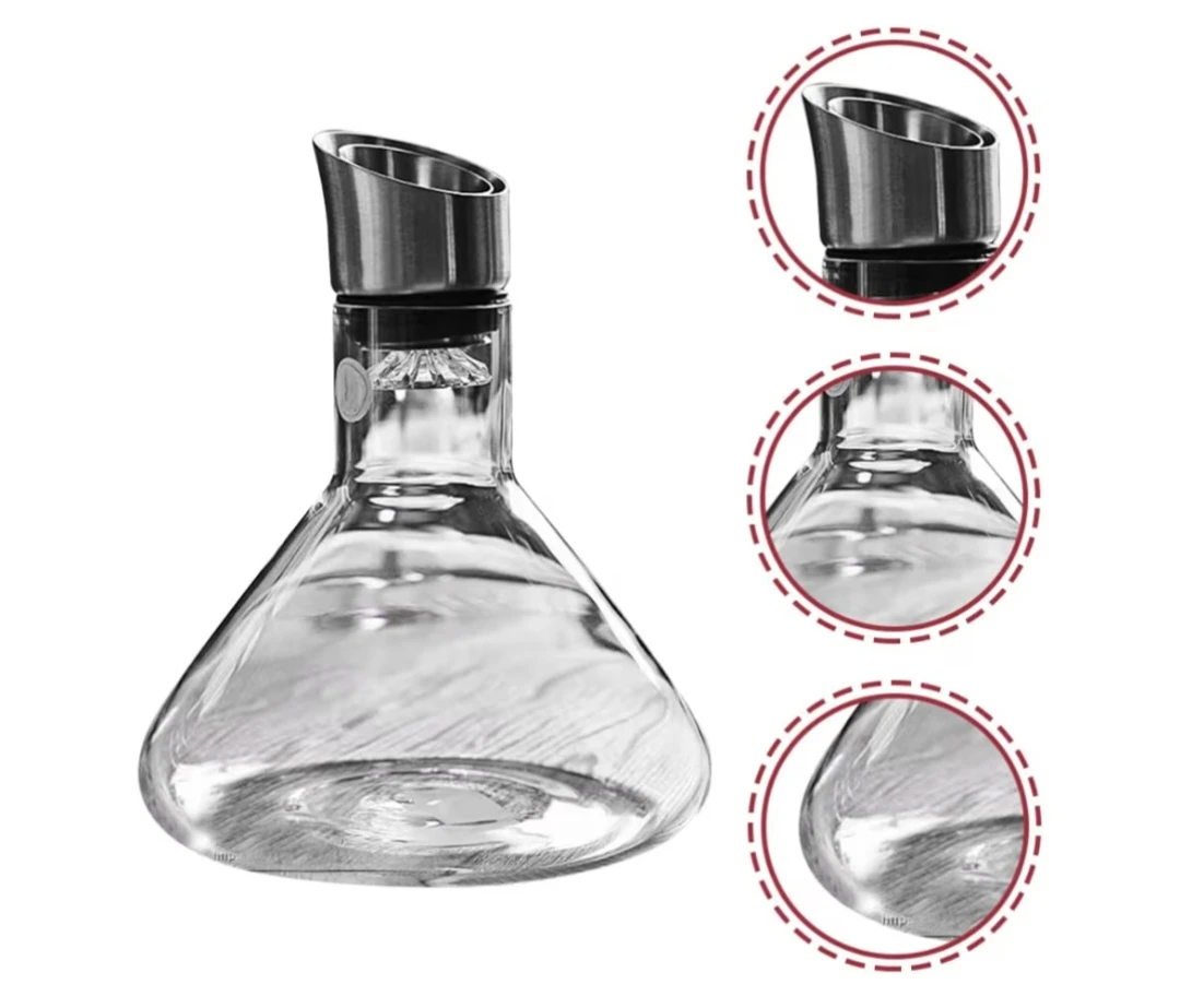 Glass Wine Decanter Wine Carafe: Wine Drink Accessories - photo 5