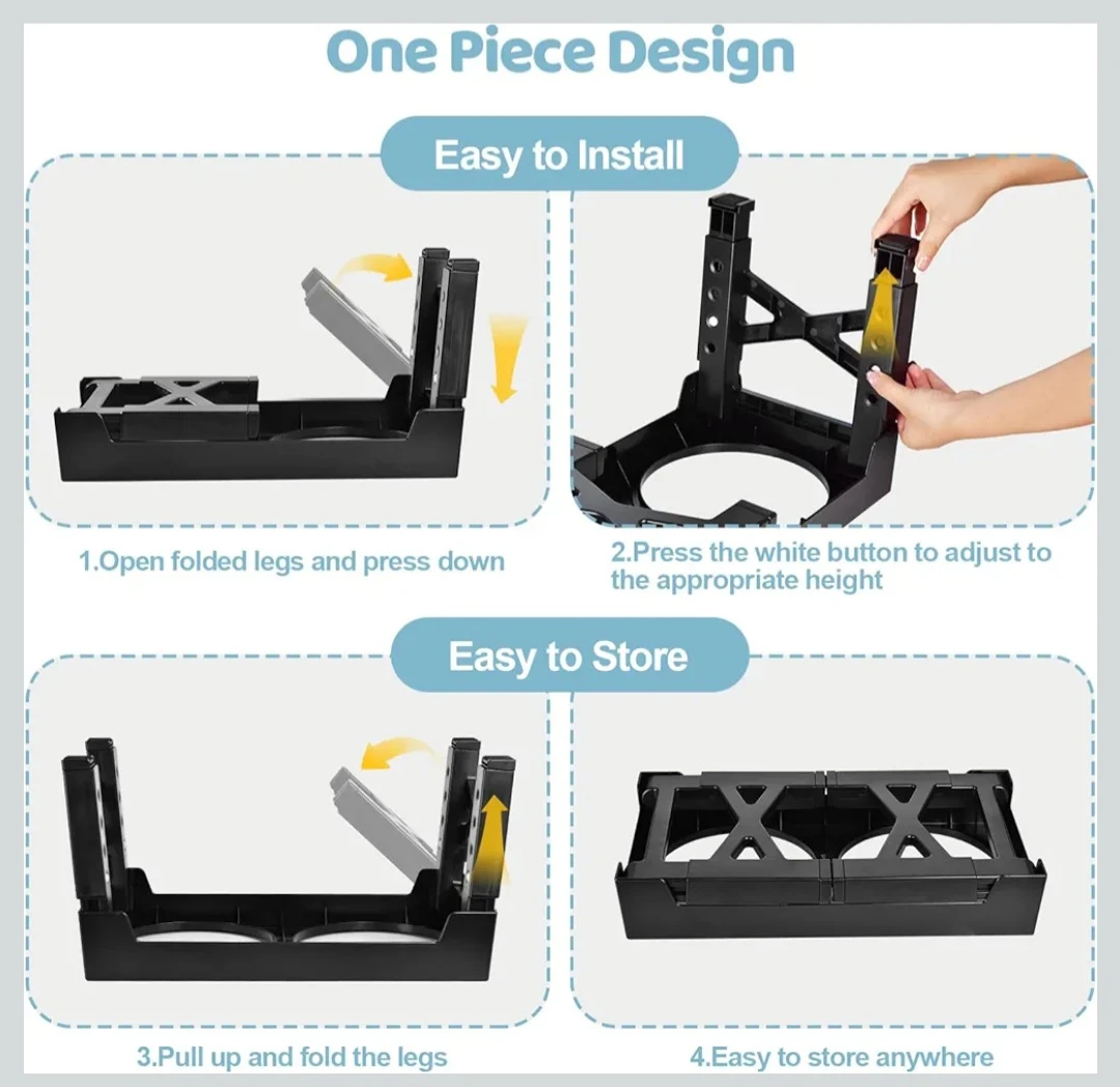 Raised Dog Bowls, 5 Heights Adjustable Elevated Dog Bowls ... - photo 3