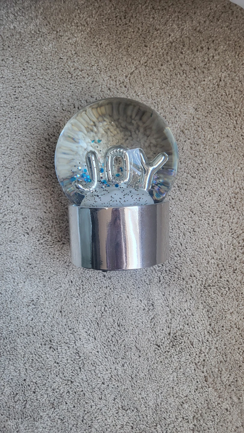 🧡 Glass Snow Globe "JOY"