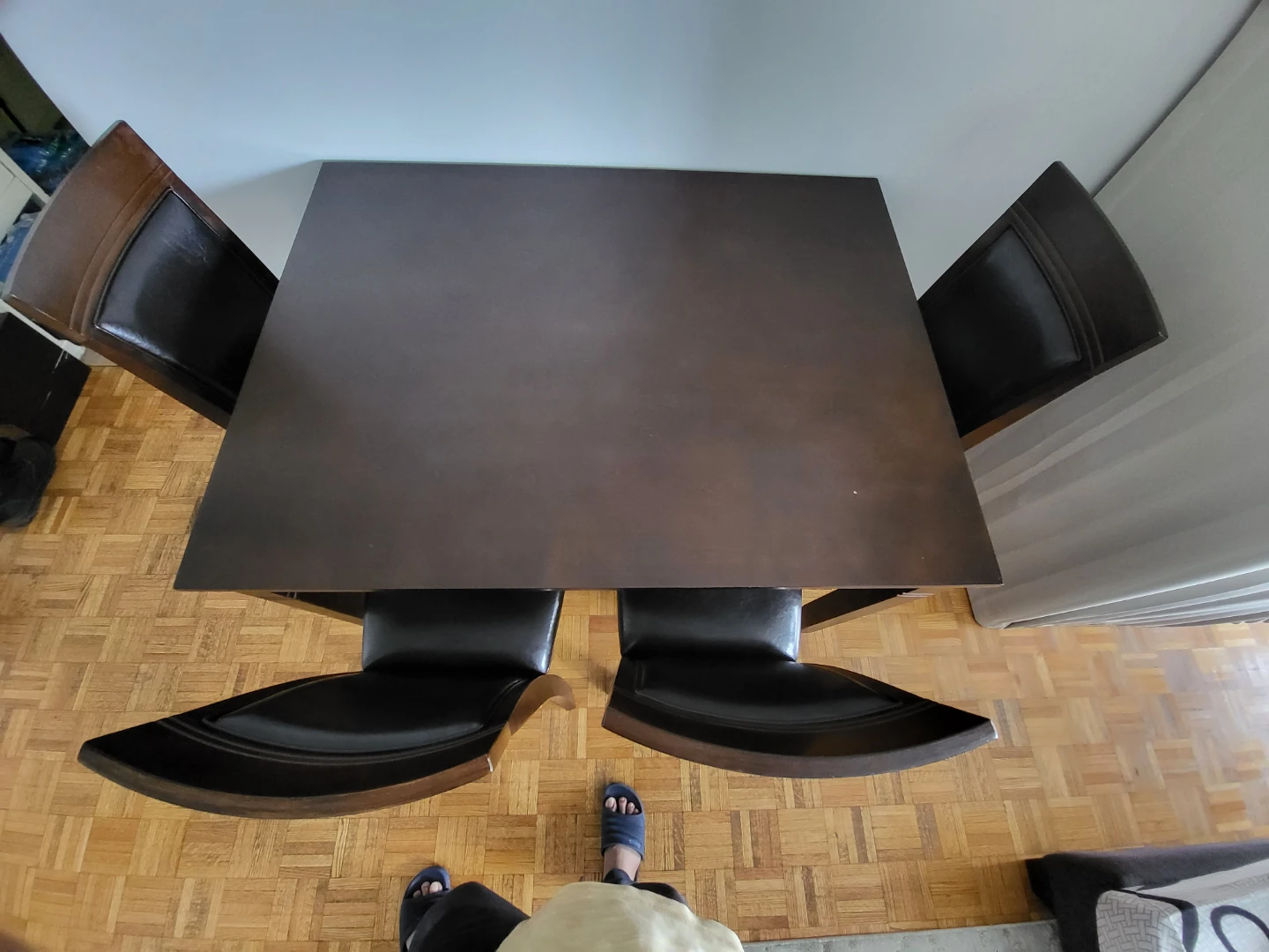 Dark Brown Dining Table Set with 4 Chairs - photo 2