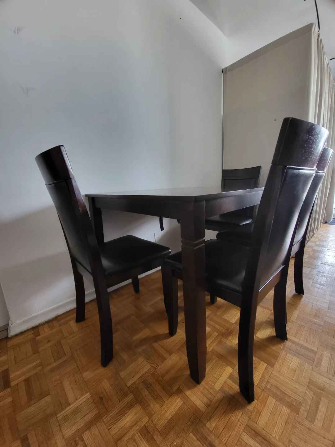 Dark Brown Dining Table Set with 4 Chairs - photo 3