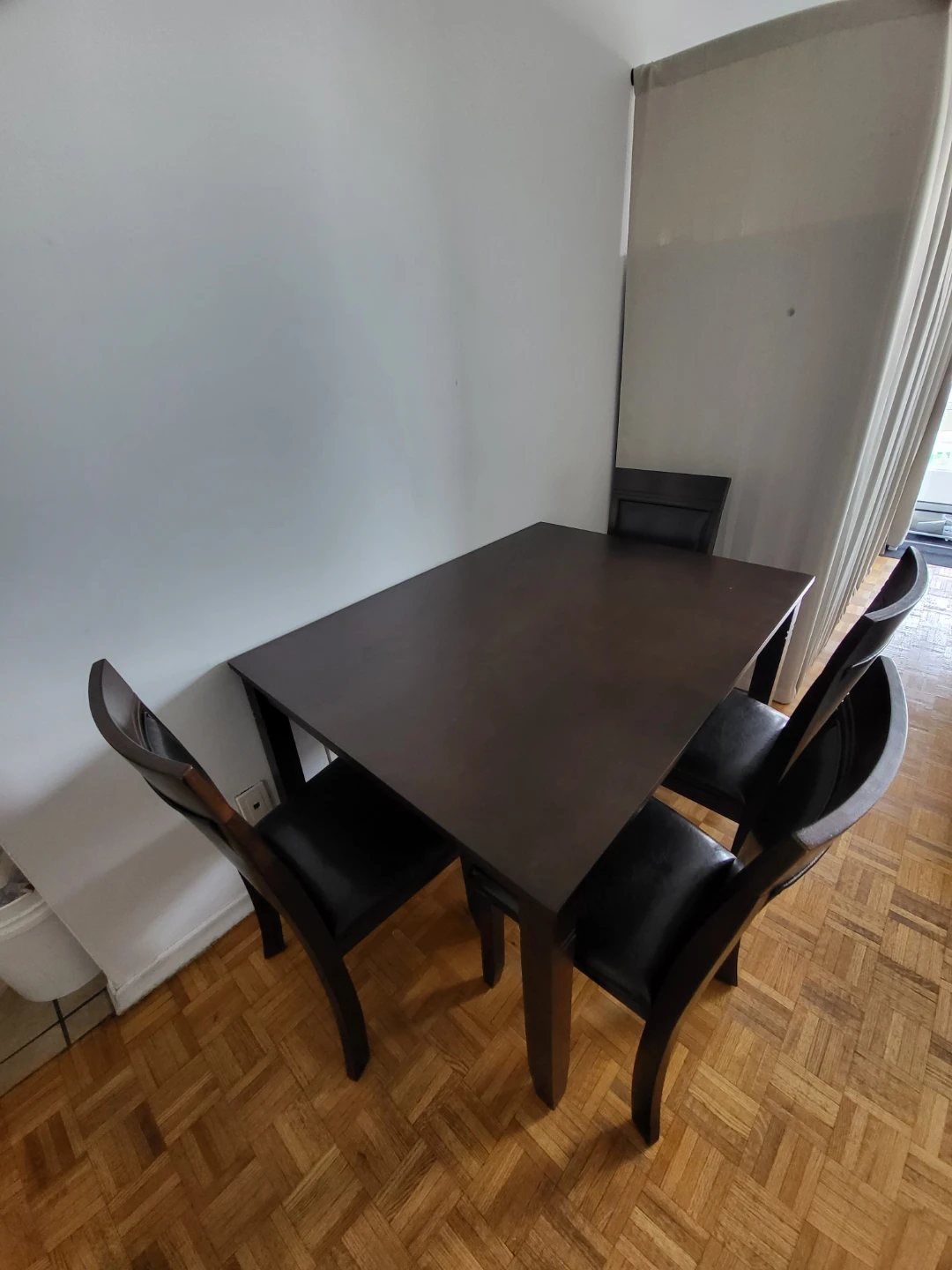 Dark Brown Dining Table Set with 4 Chairs - photo 5