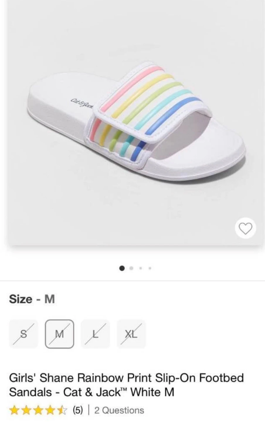 Cat & Jack Girls' Rainbow Slide Sandals  Size M (3 pairs)🏆 - photo 2