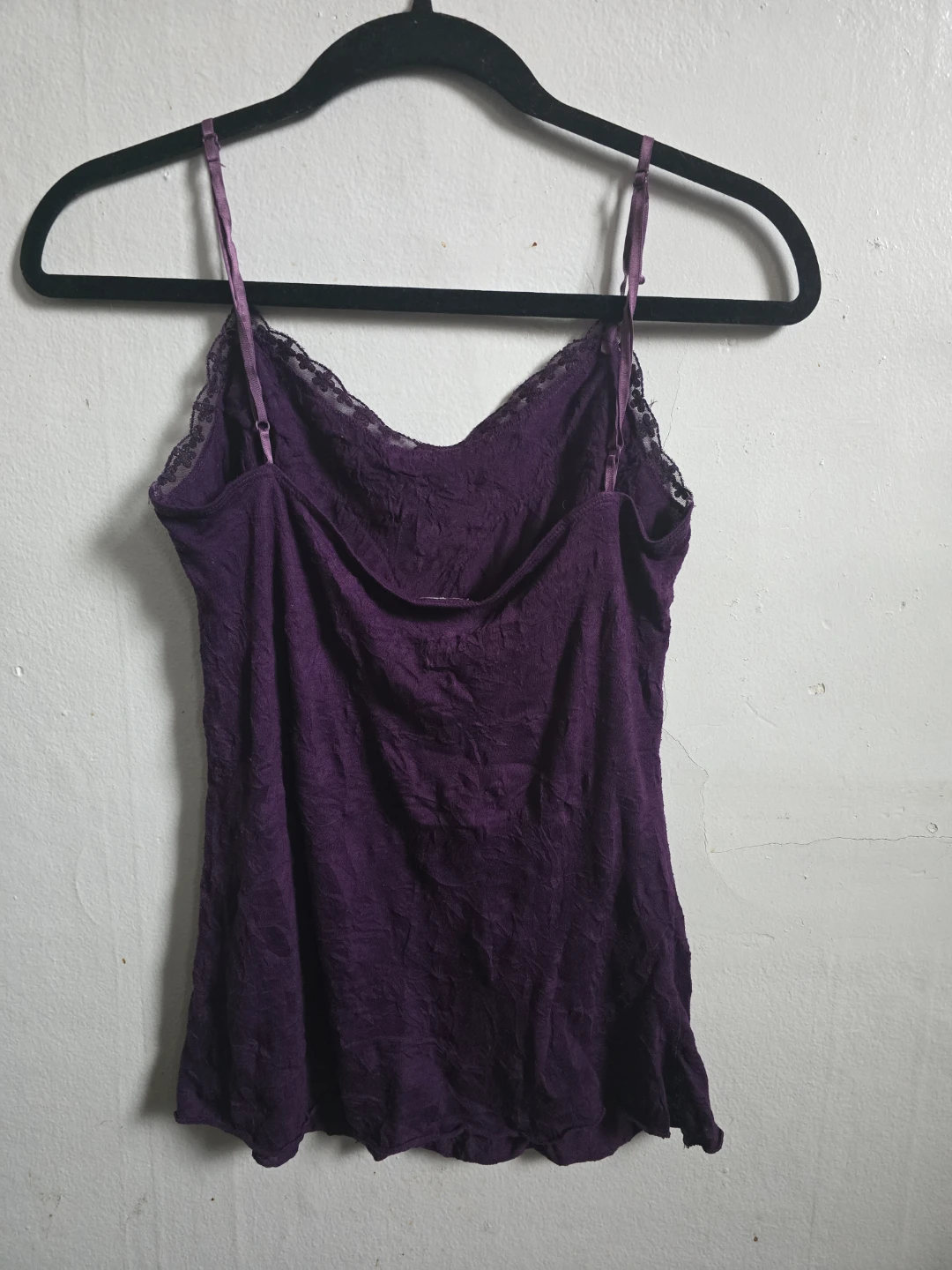 Purple Camisole Tank Top with Sequins and Lace - photo 3