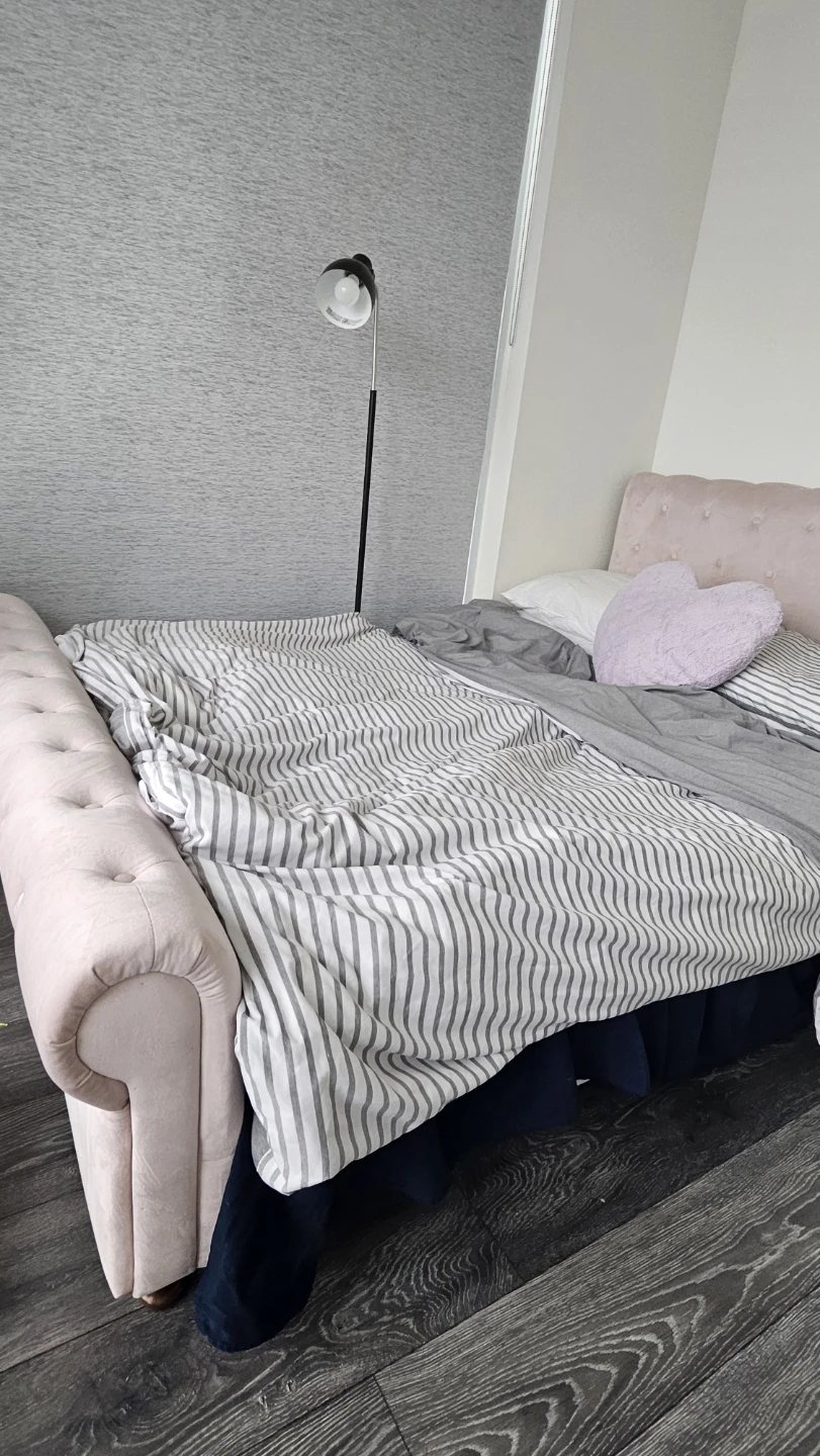 Moving Sale!! Pink Velvet Bed Frame(Double) + mattress - photo 2