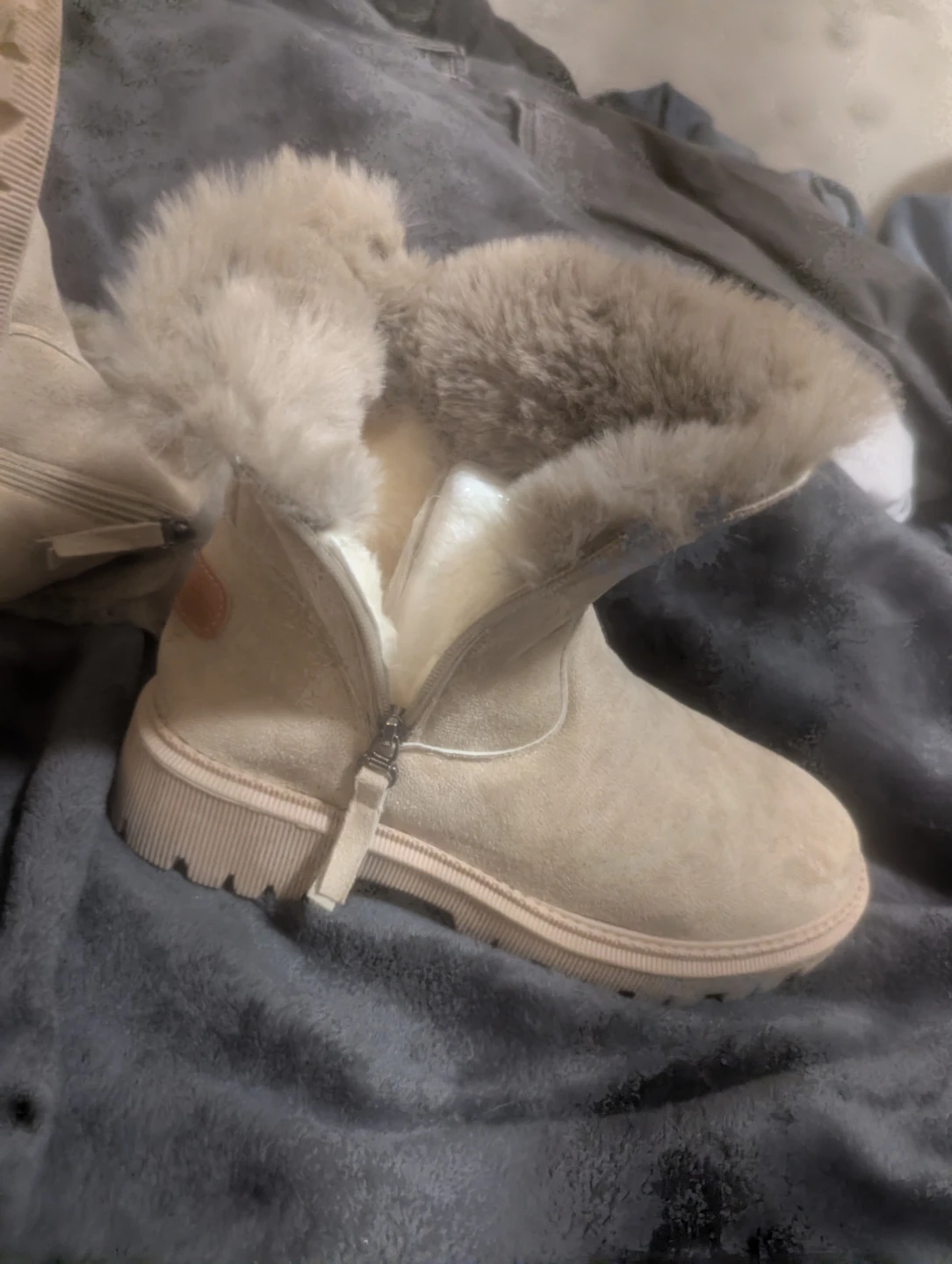 Women's Tan Faux Suede Fur Lined Winter Boots - photo 2