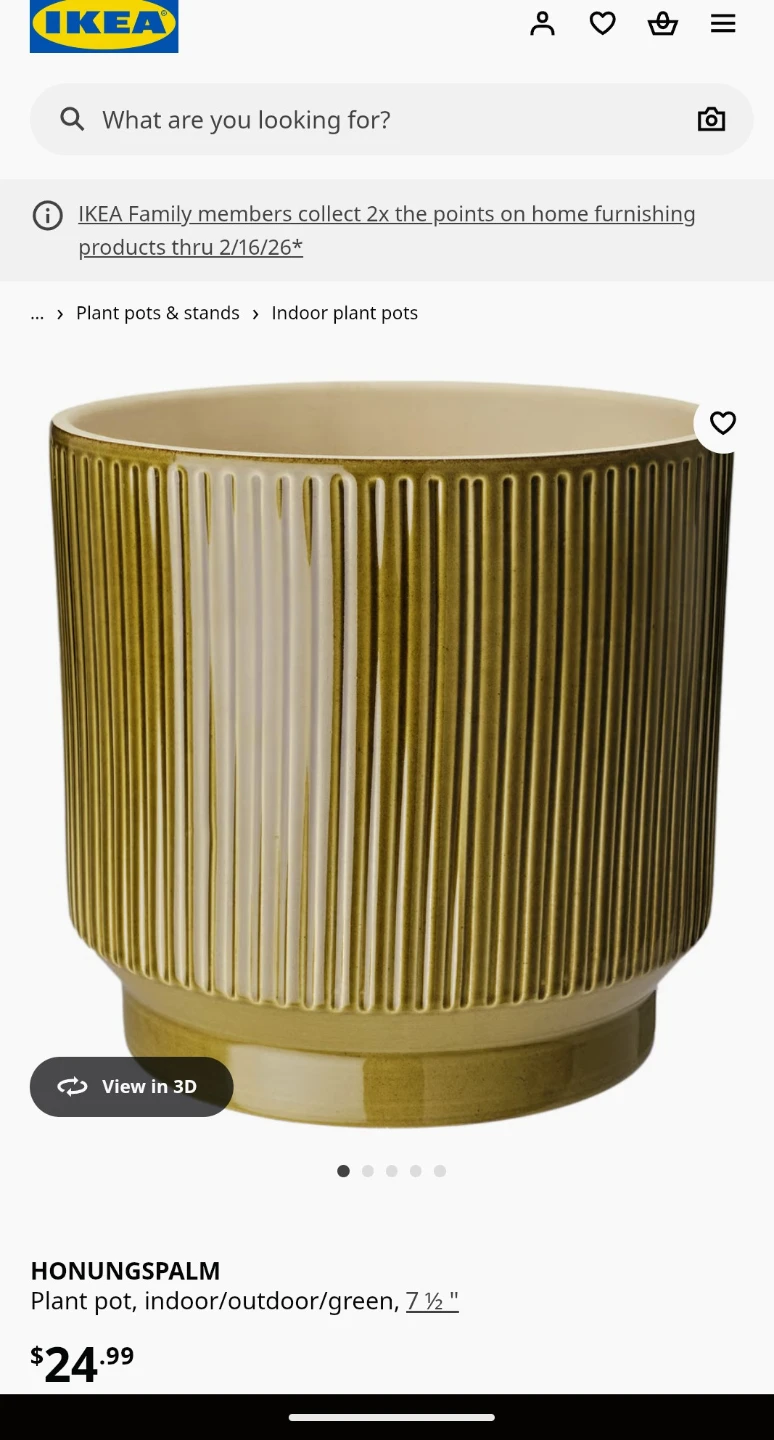 IKEA HONUNGSPALM Indoor/Outdoor Plant Pot - Green