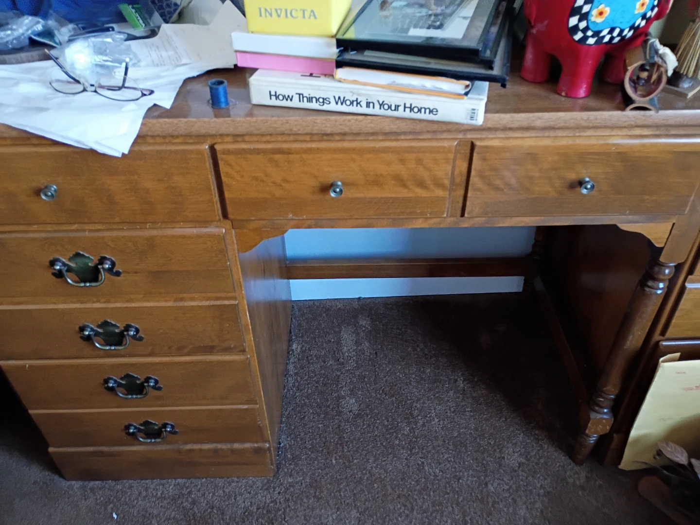 Wooden Dressers and Hutch Set with desk - photo 2