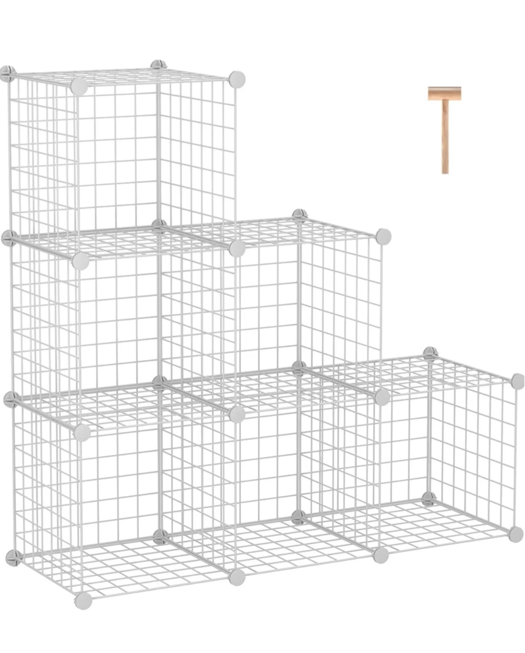 White Wire Cube Storage Panels with Connectors - photo 2