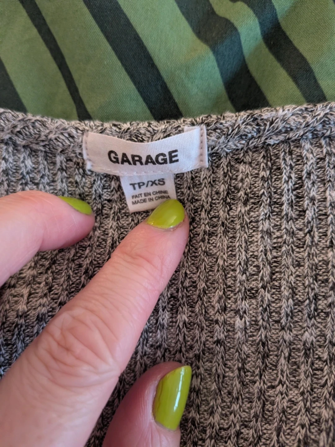 Garage Grey Ribbed Tie-Front Cardigan - photo 3