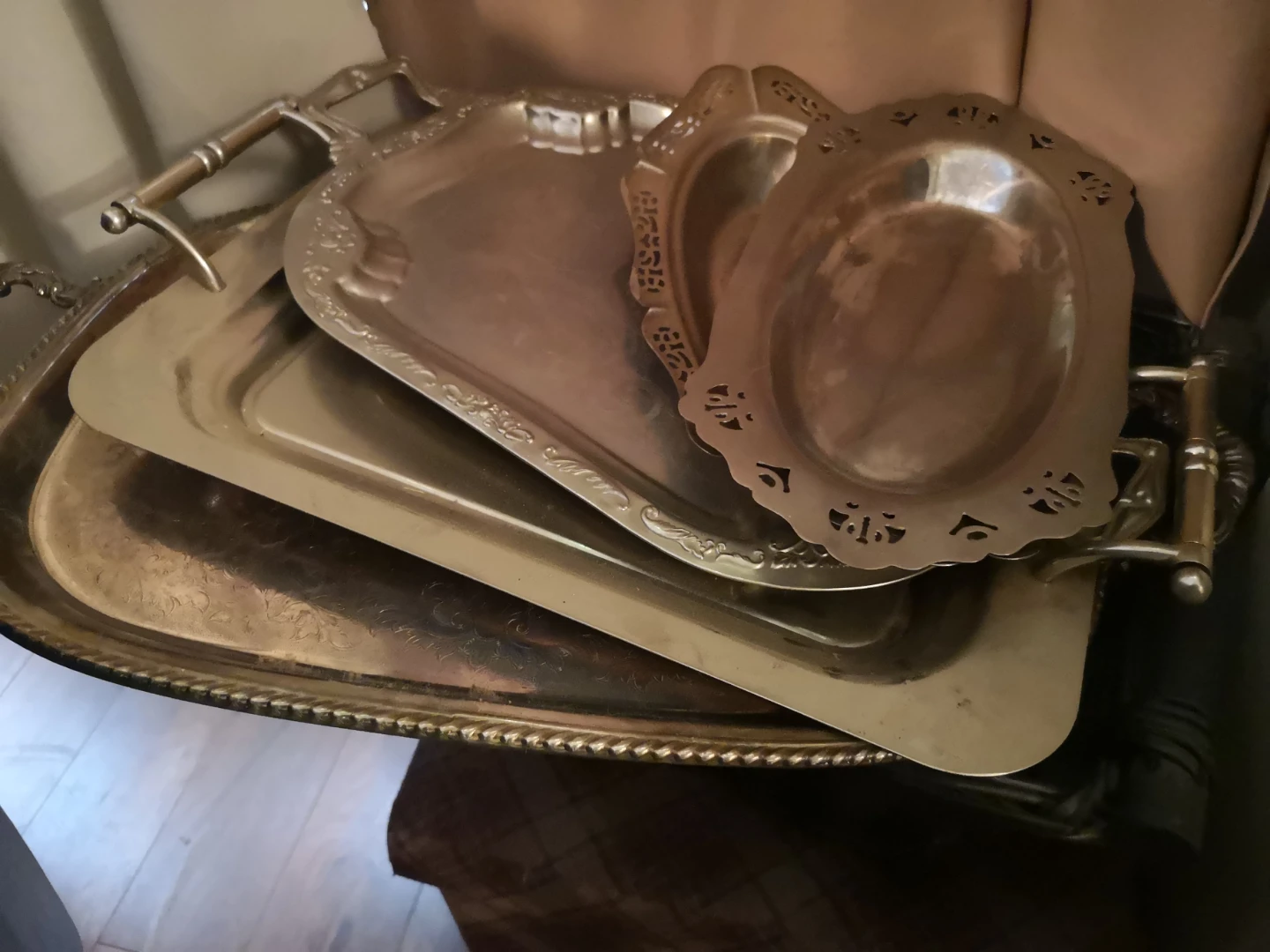 Set of 6 Silver-Plated Serving Trays - photo 2