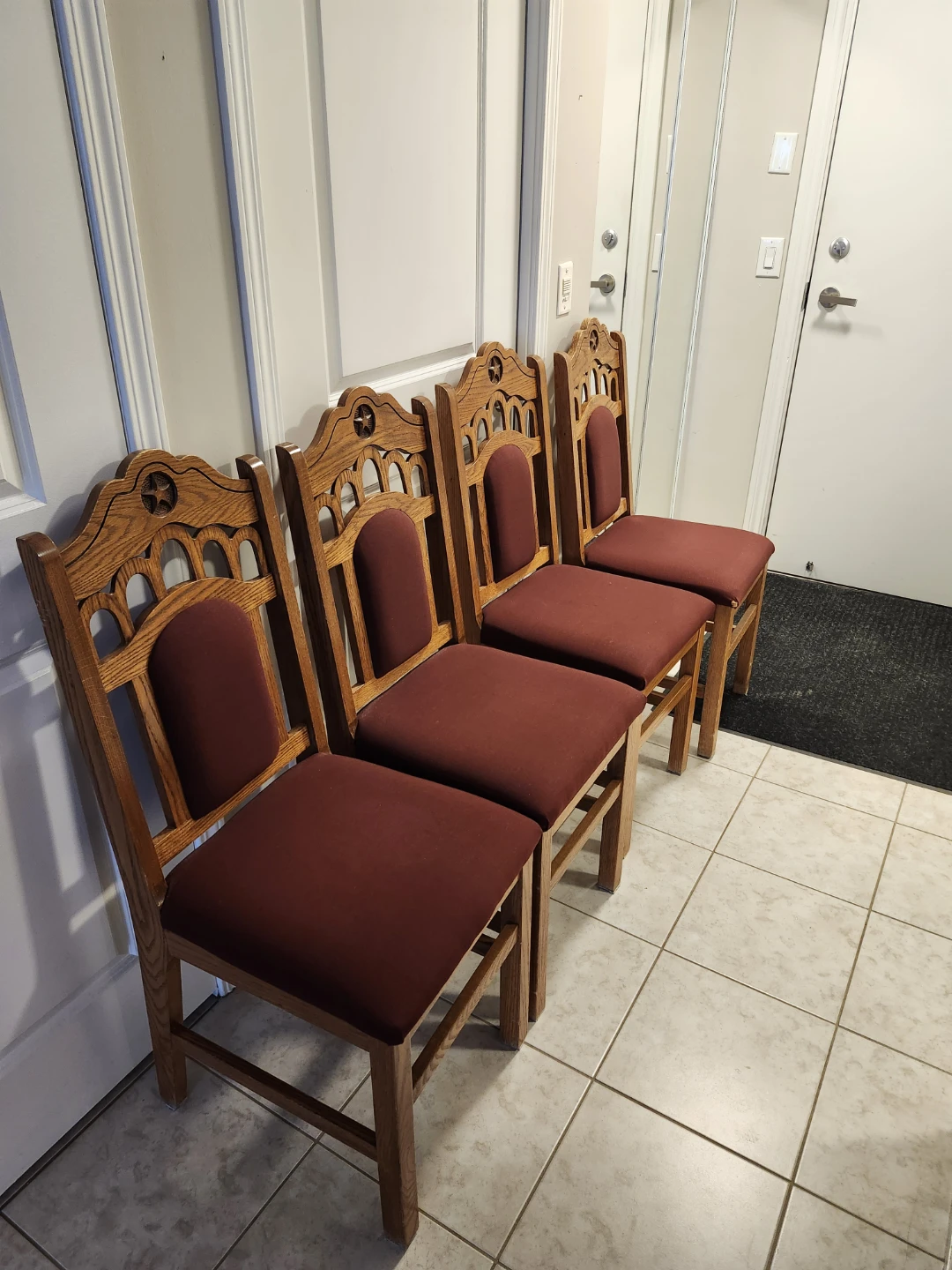 Wooden Dining Chairs with Upholstered Seat
