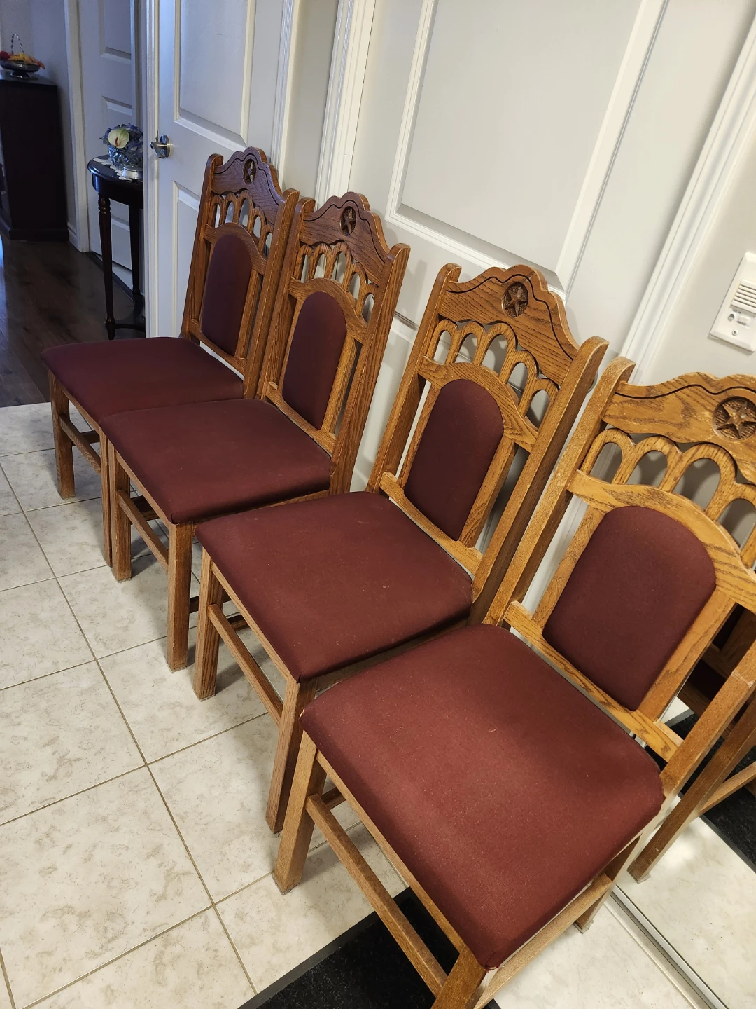 Wooden Dining Chairs with Upholstered Seat - photo 2