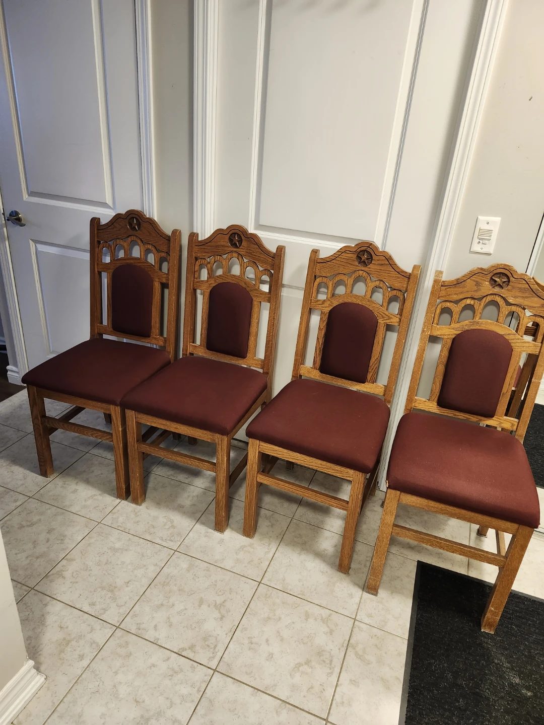 Wooden Dining Chairs with Upholstered Seat - photo 3