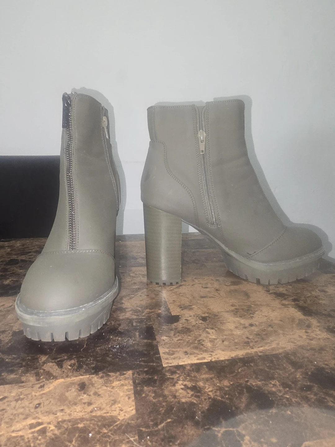 Guess Women's Olive Green Heeled Boots