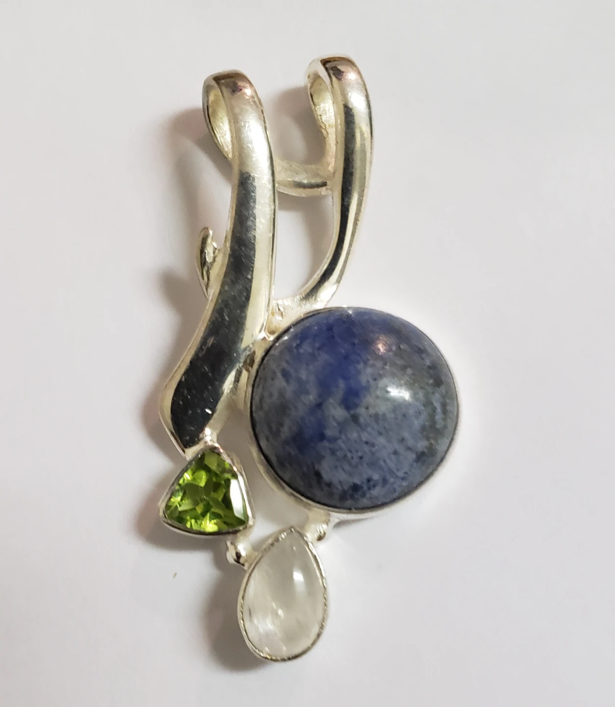 Sterling Silver Pendant with Lapis Lazuli and Peridot - photo 2