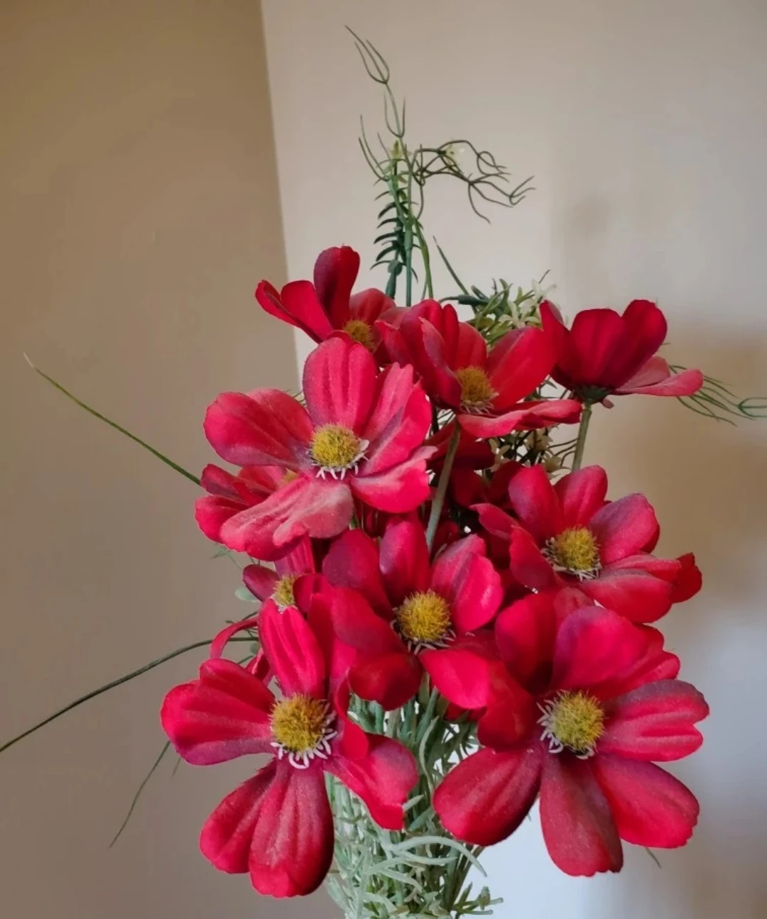 Artificial Bouquet of Red Flowers