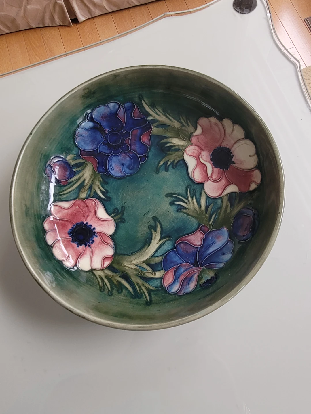 Vtg MOORECROFT Japanese Anemones Bowl - photo 2