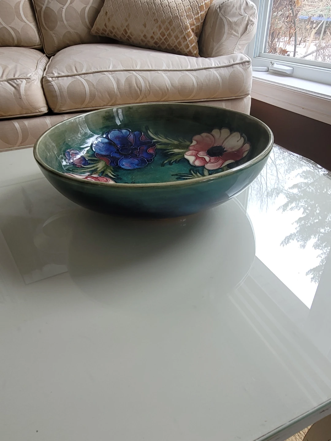 Vtg MOORECROFT Japanese Anemones Bowl - photo 3