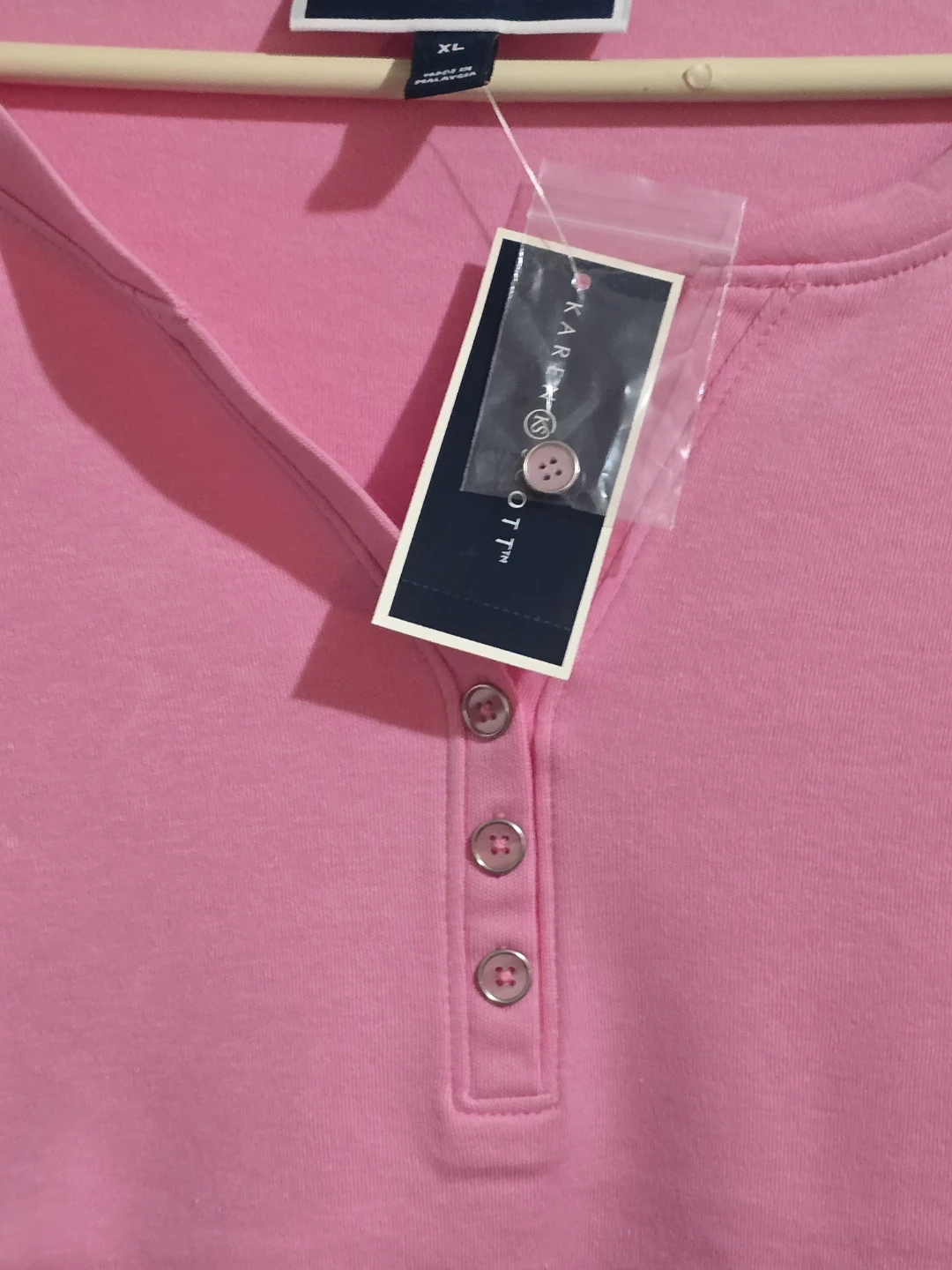 Karen Scott Pink Henley Shirt XL - photo 2