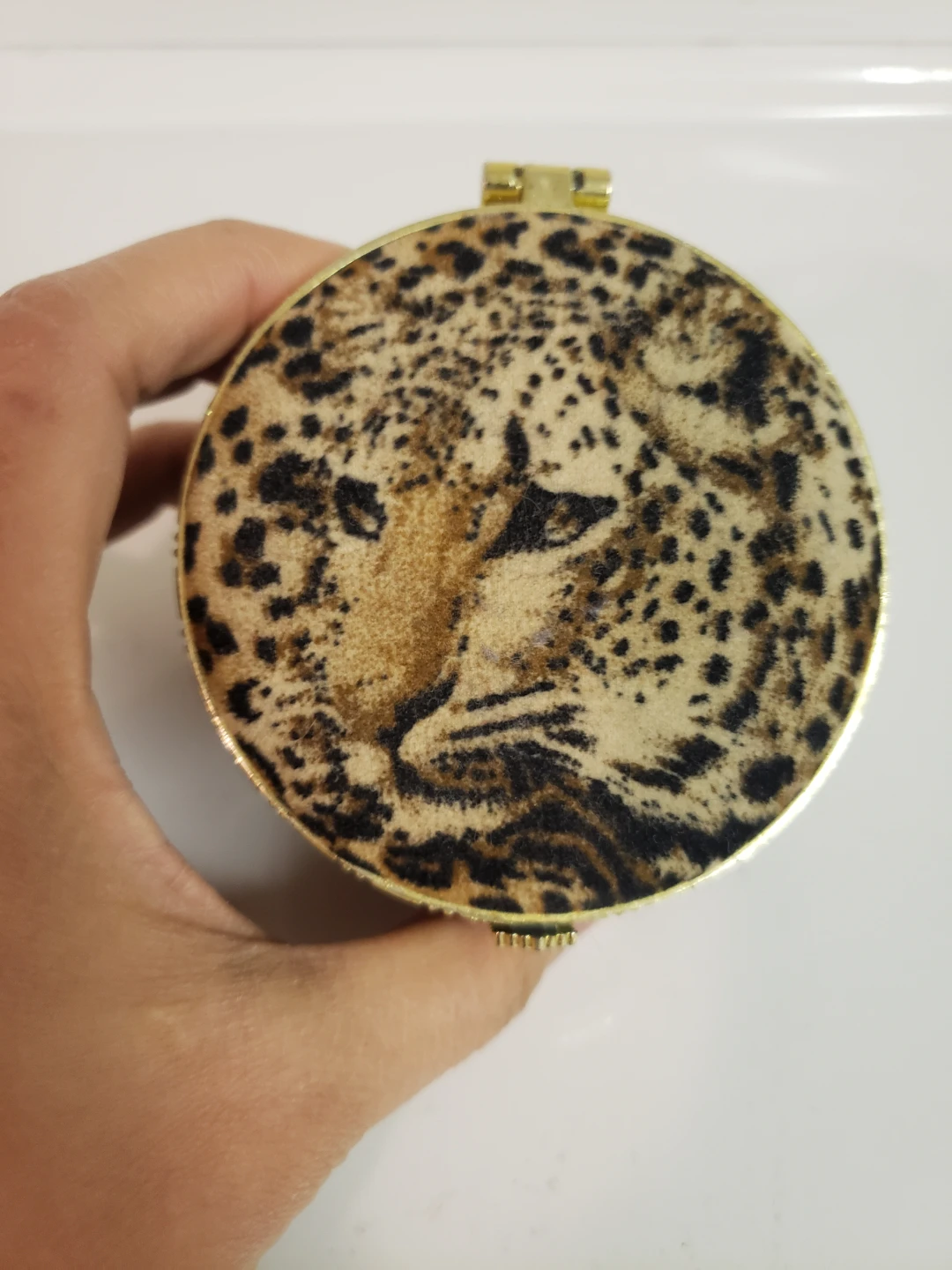 Decorative Leopard Print Trinket Box with Mirror - photo 2