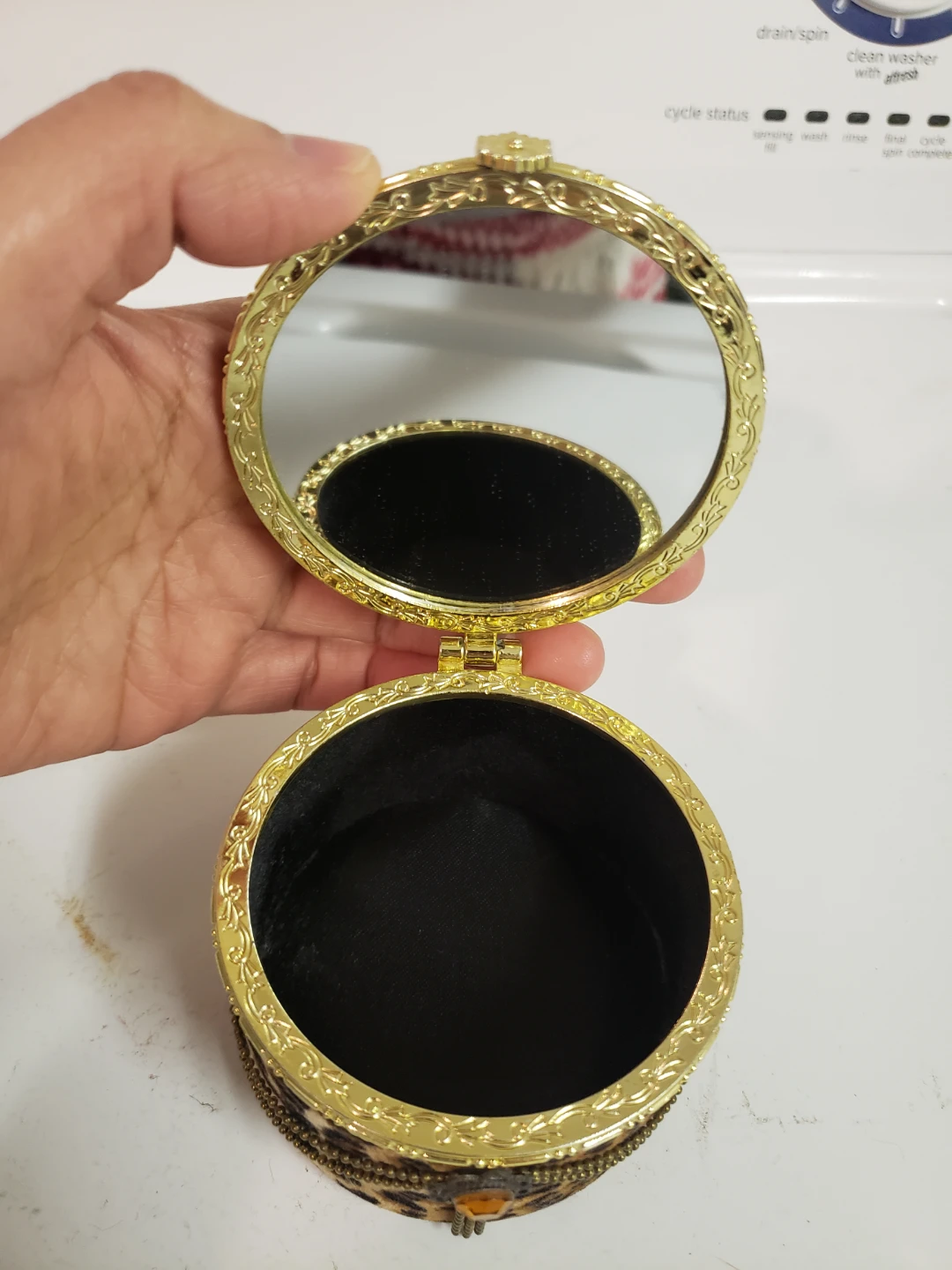 Decorative Leopard Print Trinket Box with Mirror - photo 3