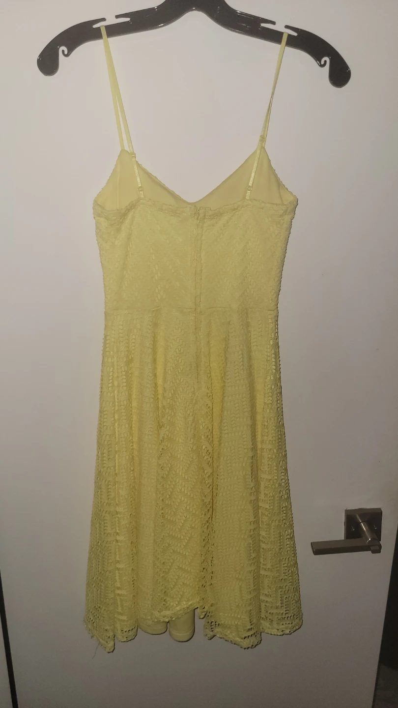 Yellow Lace Spaghetti Strap Mini Dress - photo 3
