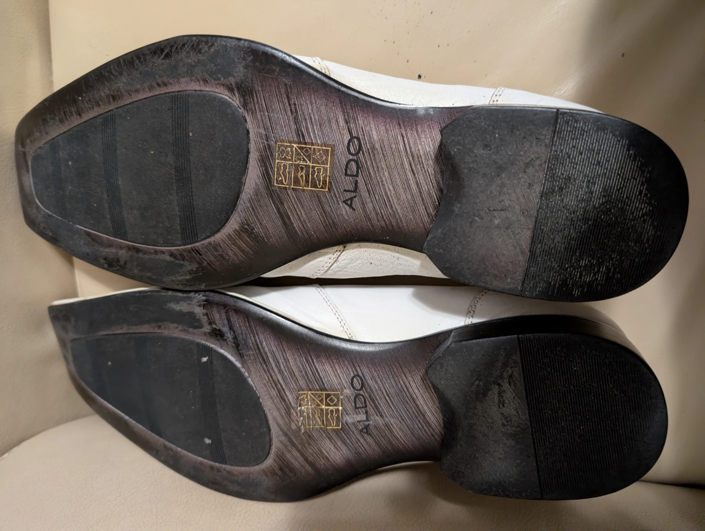 ALDO White Leather Loafer Dress Shoes - photo 3