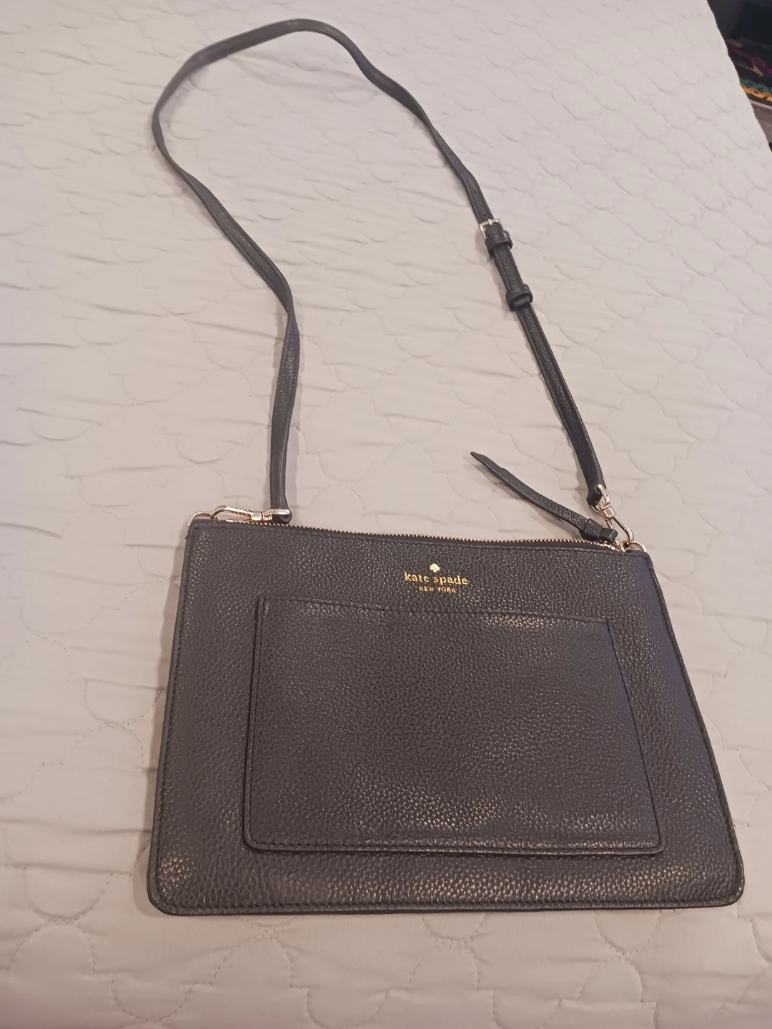 Kate Spade New York Gray Leather Crossbody Bag