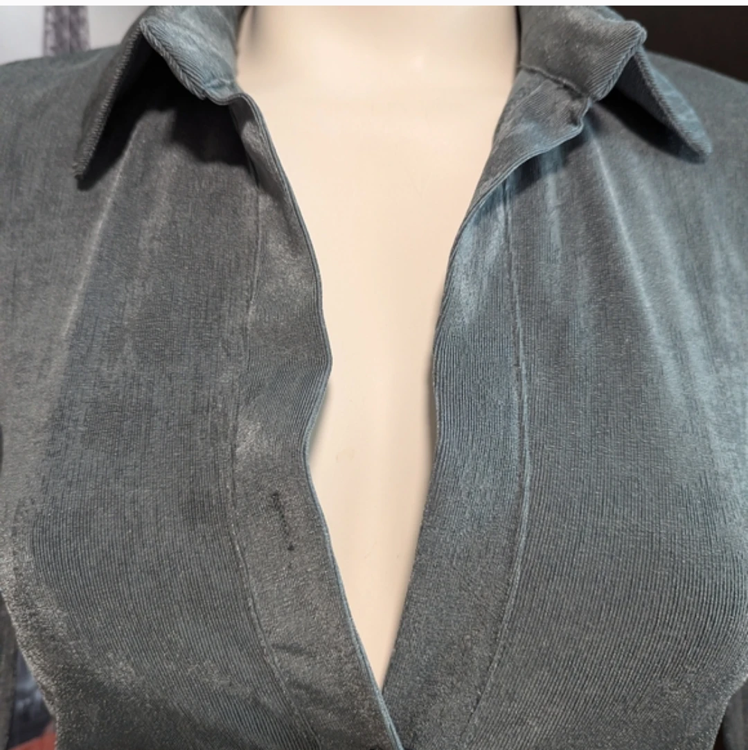 Grey Ruched Shirt Dress - photo 4