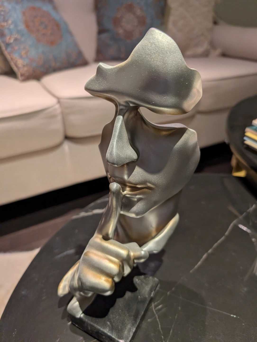 Silver 'The Thinker' Sculpture
