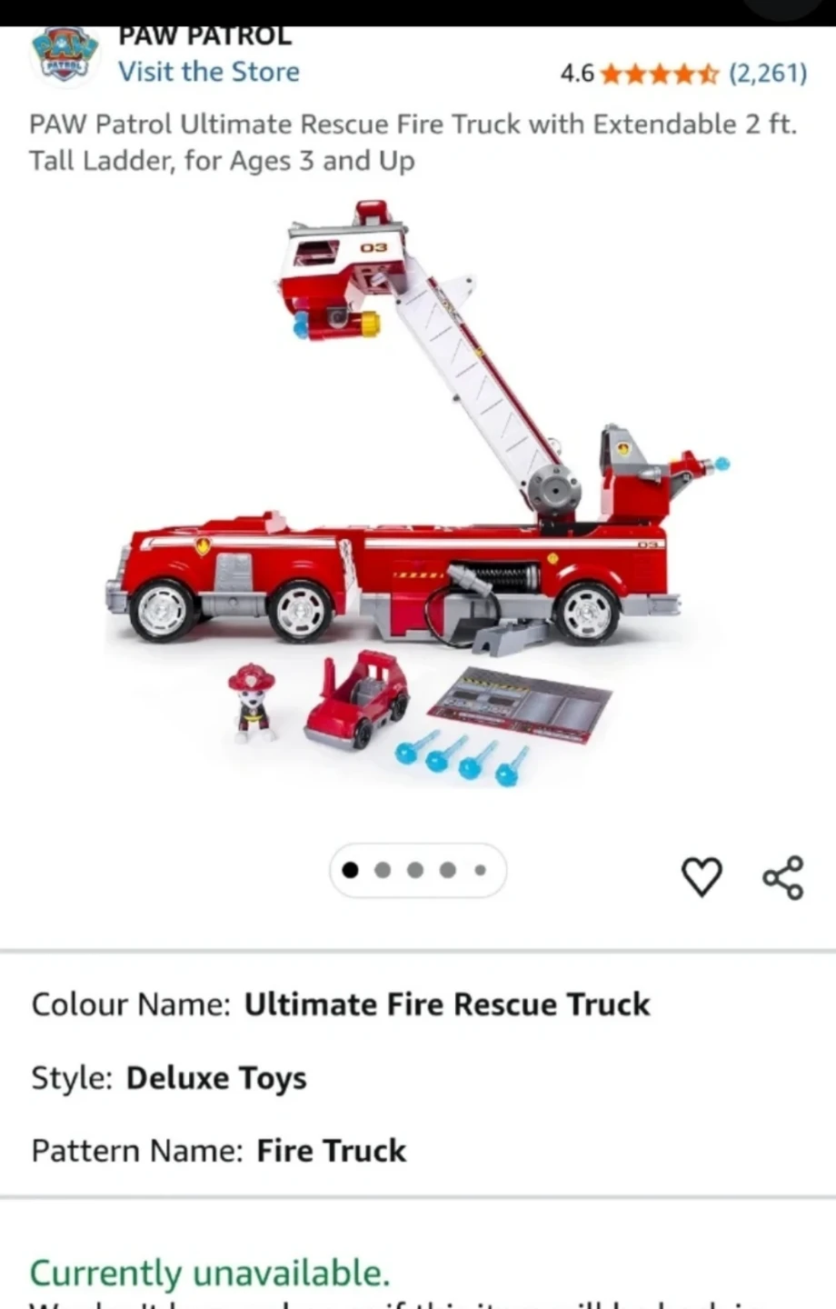 Paw Patrol Ultimate Rescue Fire Truck with Extendable Ladder - photo 2