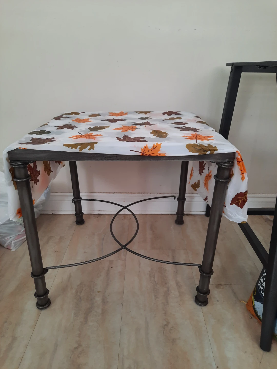 Metal End Table with Glass Top