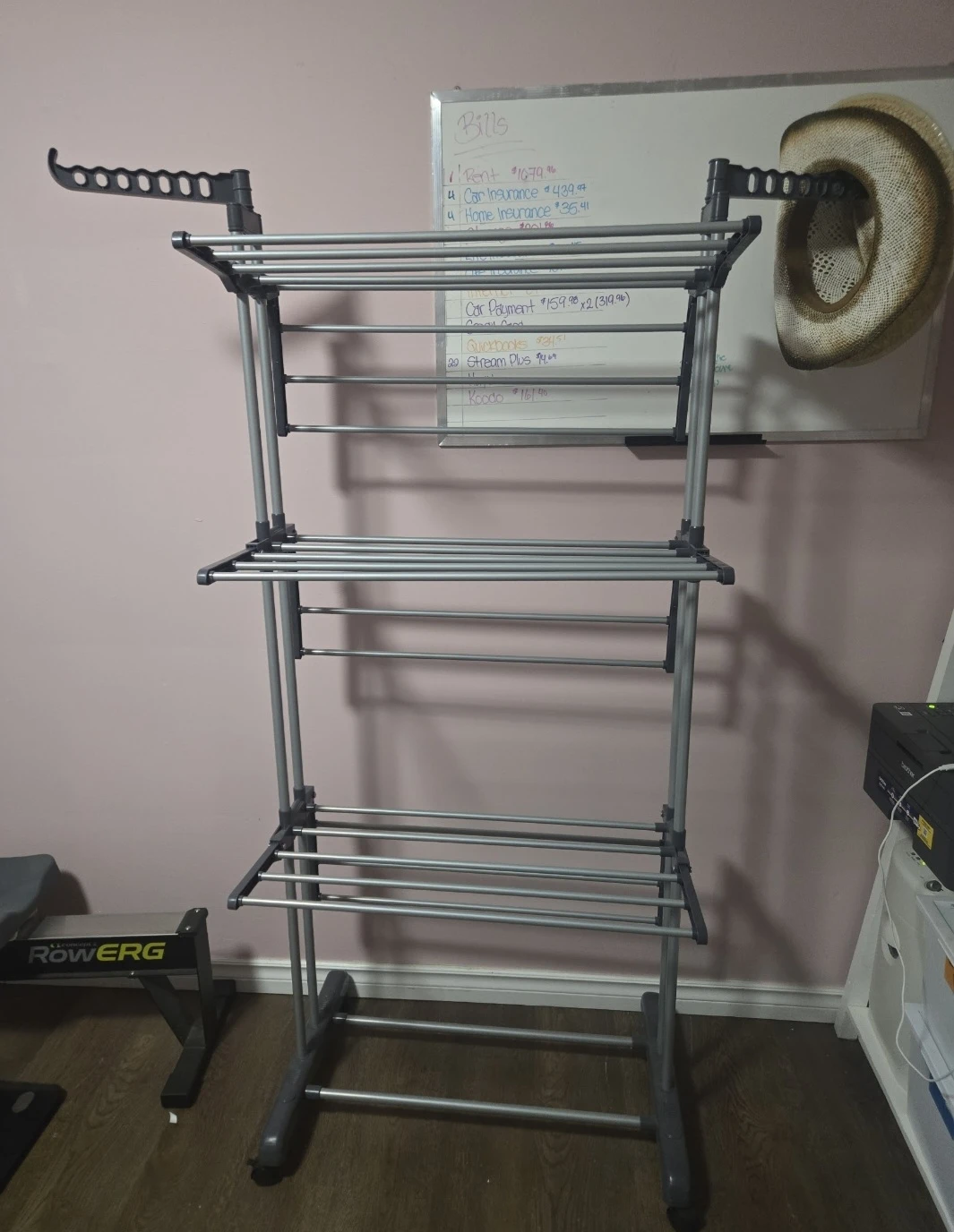 3-Tier Rolling Drying Rack with Foldable Wings - photo 4