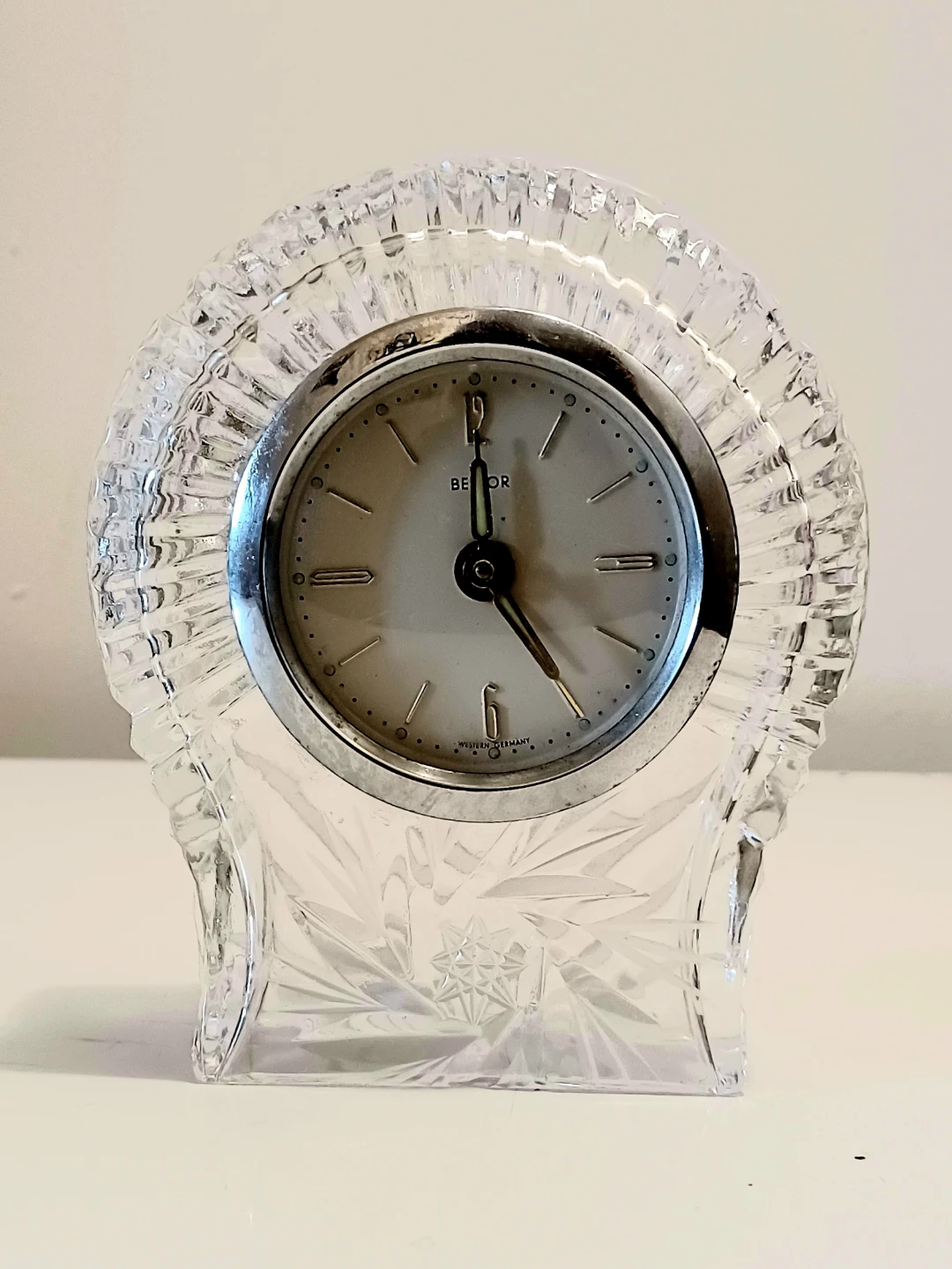 Unique W.German Belfor pinwheel crystal Mechanical Alarm Clock